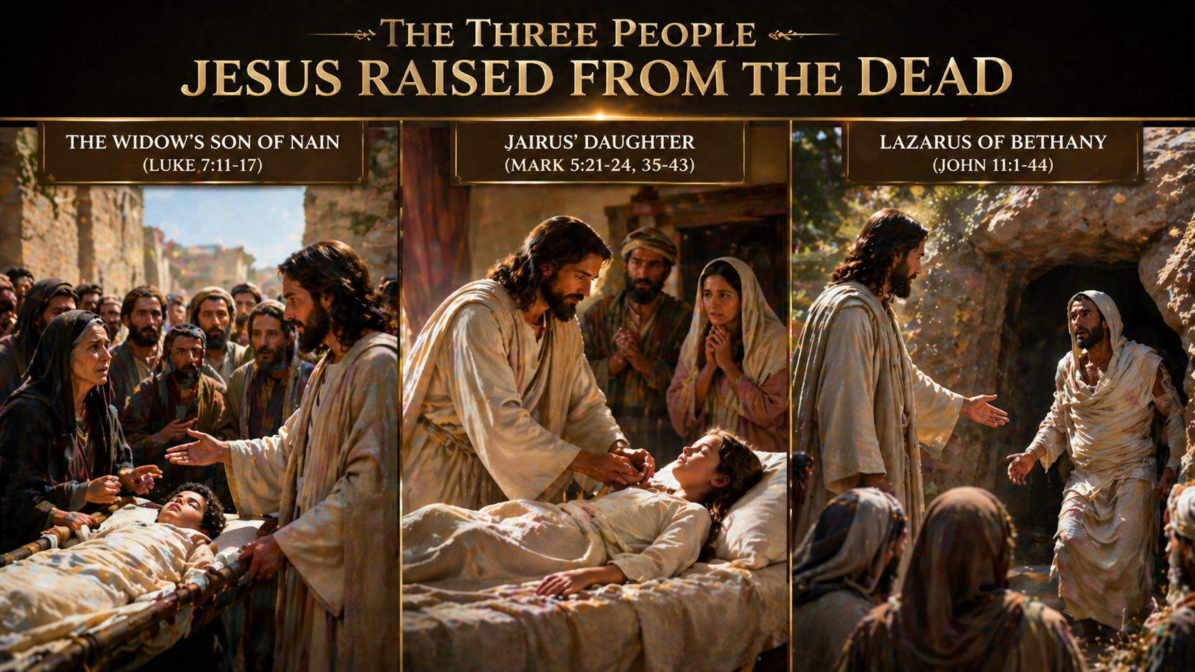 Who were the three people Jesus raised from the dead?