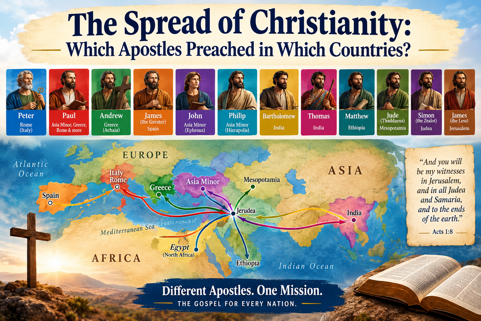 The Spread of Christianity Which Apostles Preached in Which Countries