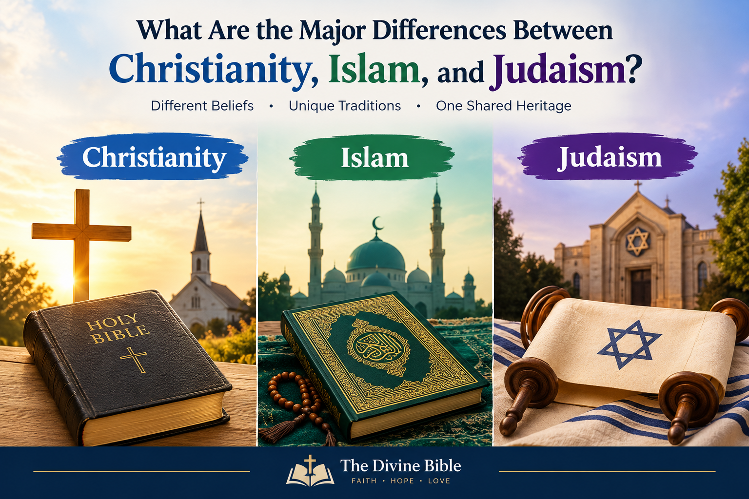 What Are the Major Differences Between Christianity, Islam, and Judaism
